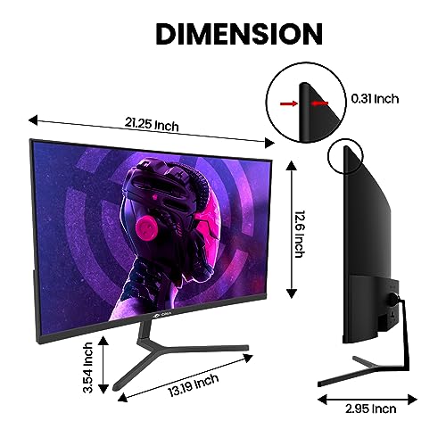 Image of CRUA 24 inch 240Hz Gaming Monitor, Curved FHD 1920 x 1080P, Built-in Speakers, Support 120% sRGB, AMD FreeSync, Low Motion Blur, Wall Mount Installs Compatible, for Office and Games(HDMI 2.0&DP 1.4)-Black
