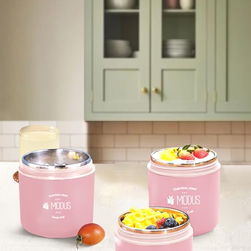 Recipiente de Almoço Térmica Marmita Aço Inox 2 Camadas com Talheres 710ML