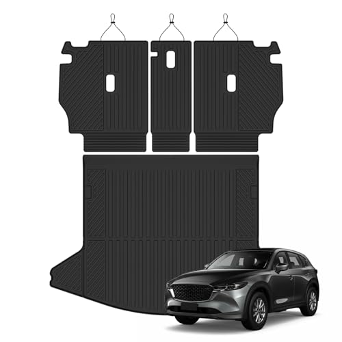 Tongama-Cargo Mat for 2017-2025 Mazda CX-5 All Weather TPE Trunk Mat and Backrest Mats Protectors for Mazda CX-5 Waterproof Interior Accessories