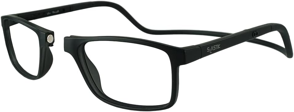 Magnetic Reading Glasses by Slastik, Computer Readers, Soft Foldable Band, Replaceable Lens, Adj Temples, Barat, (S-XL)