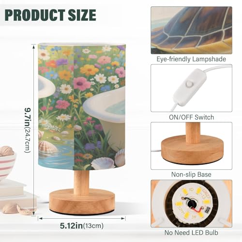 Lámpara de mesa de noche con tortuga verde para niños miniatura 3