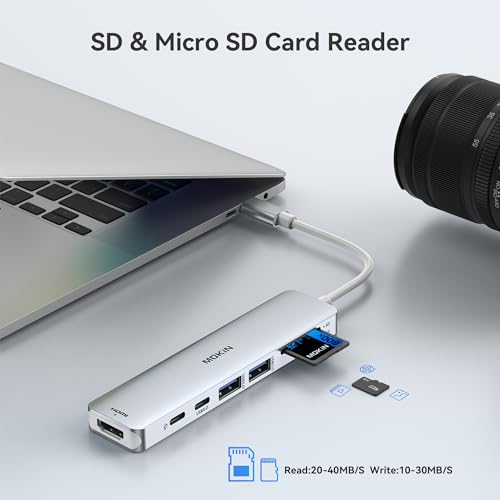 Image of USB C Hub HDMI Adapter for MacBook Pro /Air, MOKiN 7 in 1 USB C Dongle with HDMI
