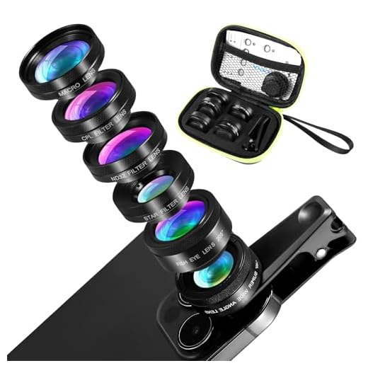 Obiettivo Telefono Portatile per Smartphone Universale 6 in 1 Lente Smartphone, 140x Telefono Fotografico, Lente Macro 25x 205° Fisheye, per la maggior parte degli Smartphone