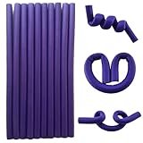10 Pieces Flexible Curling Rods Twist Foam Hair Rollers Soft No Heat Curlers for Long & Short Women's Hair (0.31 x 9.4 Purple, Hot Curly Style)