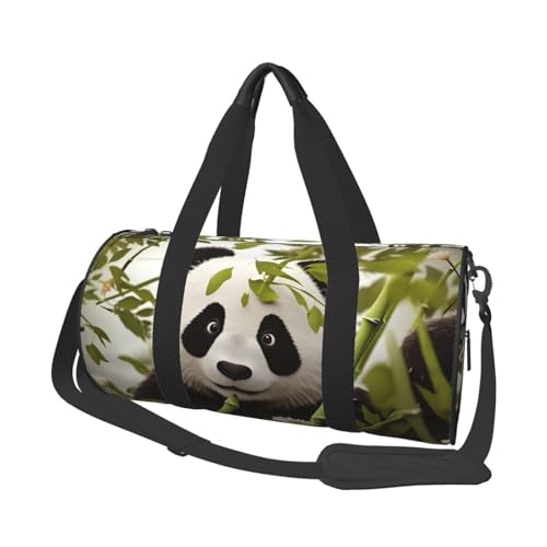 Sac de voyage léger panda pour le week-end et sport, bagage pliable avec sangle