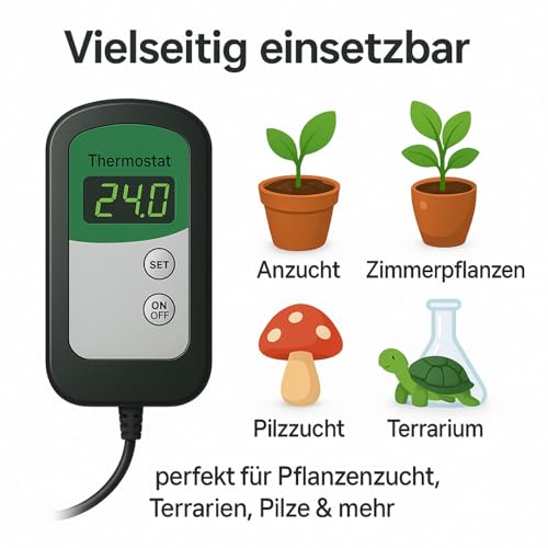 Controlador de calefacción Airontek alfombrilla térmica esquejes cultivo plantas y terrario 8