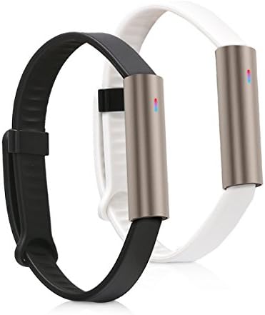 kwmobile Watch Bands Compatible with Misfit Ray - Straps Set of 2 Replacement Silicone Band - Black / White