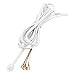 uxcell 6P4C RJ11 to 4 Spade Lug Telephone Cord Cable Connector 2 Meters White