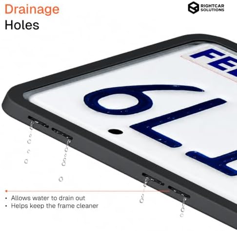 Rightcar Solutions Car Plate Frame, Silicone License Plate Frame, Rust-Proof Rattle-Proof Weather-Proof License Plate Holder for Front or Rear, Black, 1 Pack - 3