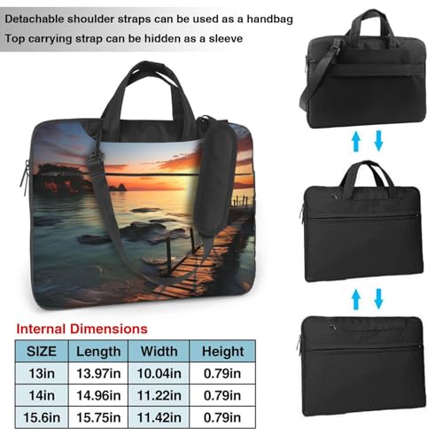 Maletín para portátil 13 pulgadas diseño atardecer en el mar miniatura 4
