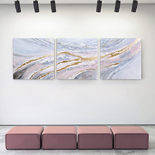 Empire Art Direct Abstract Wall Art Textured Hand Painted Canvas by Martin Edwards, Triptych, 32" x 32" each, Heavens 2
