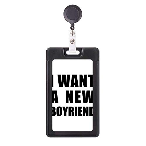 Funda retráctil para tarjetas I Want A New Boyfriend con carrete extensible reforzado