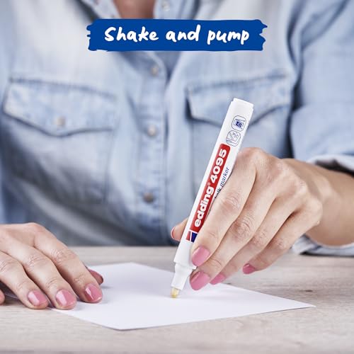 edding 4095 Kreidemarker Sets - Rundspitze 2-3 mm - Kreidestift für Tafel abwischbar - zum Beschriften von Fenster, Glas, Spiegel - Tafelstift mit deckenden Farben