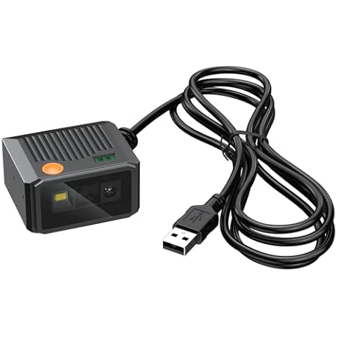 Symcode 2D Embedded Barcode Scanner Fixed Mount Barcode Scanner Scan Engine, Ultra-Rugged Metal Cover 1D 2D QR Barcode Scanner with Auto Sensing Cover