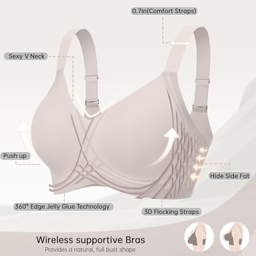 Image of OEAK Women Seamless Bra No Underwire Push Up Anti Sagging Bralettes Everyday Supportive Racerback Bras (32A to 40D /42B)