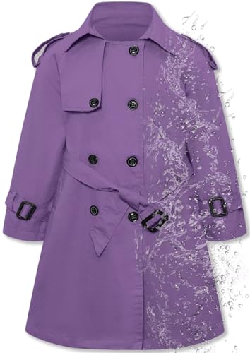 Image of Betusline Womens & Girls Waterproof Trench Coat Double Breasted Lapel Overcoat Outerwear, 3 Years - Women 2XL