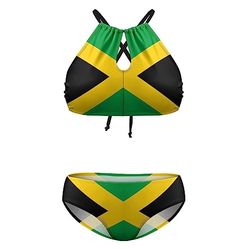 Jamaican Lion Flag Two Piece Jamaica Swimsuits Plus Size for Women Swimwear Slimming Beachwear Bathing Suits4