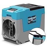 AlorAir 180 PPD LGR Commercial Dehumidifier with Pump, 28 Gallons Heavy Duty Industrial Water Damage Restoration Dehumidifier, for Homes Basements, Garages, and Job Sites, Blue