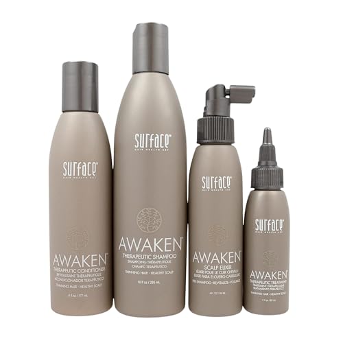 Surface Hair - Awaken Kit: Shampoo Conditioner Scalp Elixir and Therapeutic Treatment - for Thinning Hair Hair Loss and Thickening