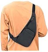 Peicees Waterproof Sling Bag Crossbody Bag For Men Slim Chest Backpack Man Purse Small Shoulder B...