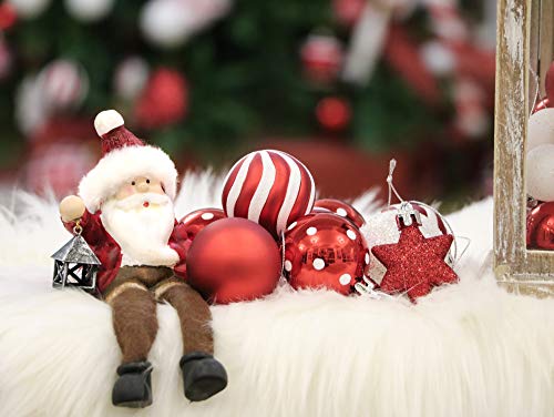 Victor's Workshop 35pcs 5cm Shatterproof Christmas Baubles, Traditional Red and White Christmas Ball Ornaments for Tree Decorations - Image 3