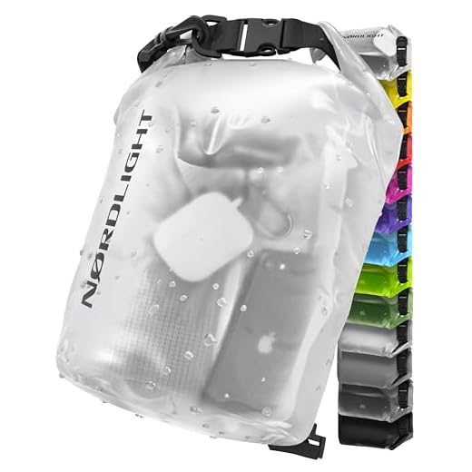 Nordlight Dry Bag Y Bolsa Impermeable - (5L, Transparente) Bolsa Impermeable con Cierre Enrollable Y Correa para El Hombro | Natación, Playa, Piragüismo, Stand Up Paddling, Buceo
