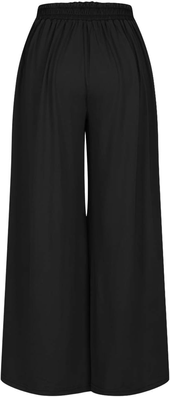 Womens Harem Skirt Pants High Waisted Draped Wide Leg Loose Pants Dance Casual Lounge Trousers Fall Winter Bottoms