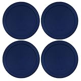 Lids for Pyrex and Anchor Round Glass Containers Works For 6/7 Cups(6-Cups, Blue-4 PACK)