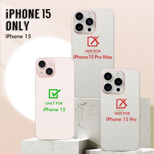 SHEDEER for iPhone 15 Case with Glitter Camera Protector + Screen Protector, Chic Anti-Yellowing Pattern - Image 2