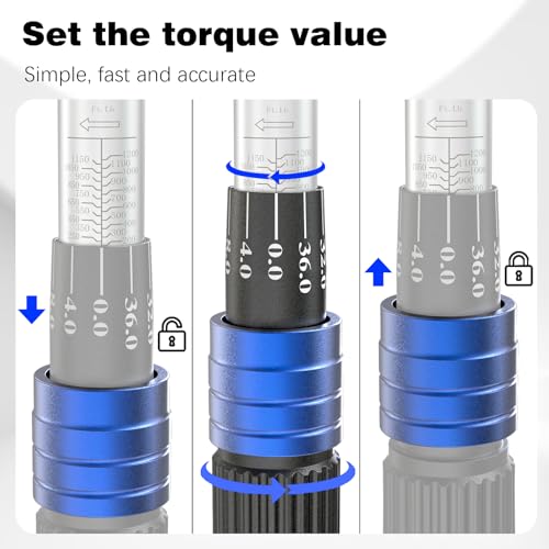 Image of SuZhi 1 Inch Drive Torque Wrench 200-1200 FT.LB / 271-1627 N.M /Aluminum Alloy handle & Cr-Mo Material Head, Heavy Duty, Professional,Dual Direction, Store in Solid Case