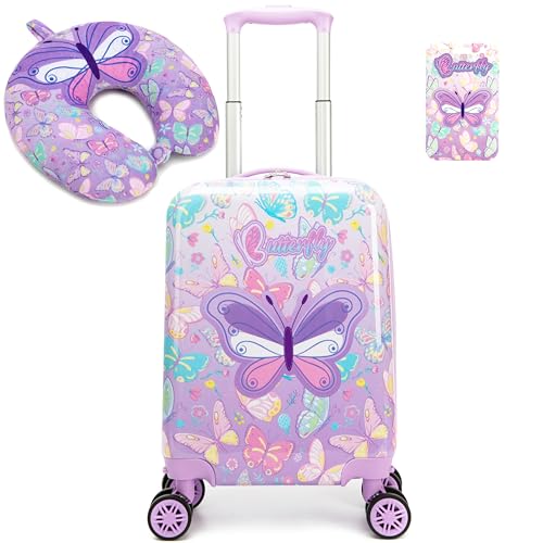Kid's Luggage Set 2 Piece Suitcase Set 16" Hardside Luggage with ...