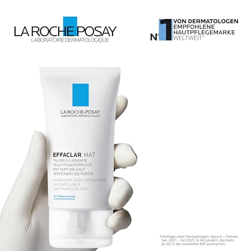 La Roche Posay Mattierende Feuchtigkeitspflege für fettige, unreine und zu Akne neigende Haut, Talgregulierend und porenverfeinernd, Mit LHA und Thermalwasser, Effaclar Mat, 40 ml