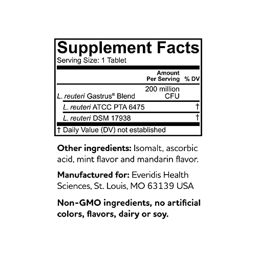 Biogaia Gastrus Chewable Tablets, Adult Probiotic Supplement For Stomach Discomfort, Constipation, Gas, Bloating, Regularity, Non-Gmo, 30 Tablets, 2 Pack #TOP6