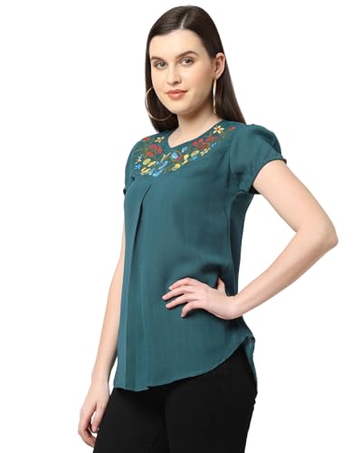 Image of Go.4.it Women's Top with Multi-Color Embroidery