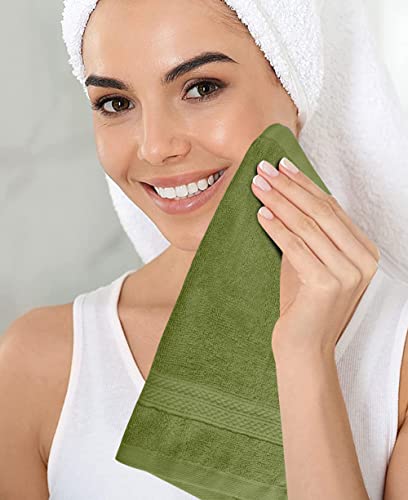 Avalon Towels Luxury Washcloths Value Pack Of 12 – Premium Cotton, Soft & Absorbent Wash Cloths For Body And Face, Hotel And Spa Quality Wash Clothes, Quick Dry And Machine Washable (Sage Green) #TOP3