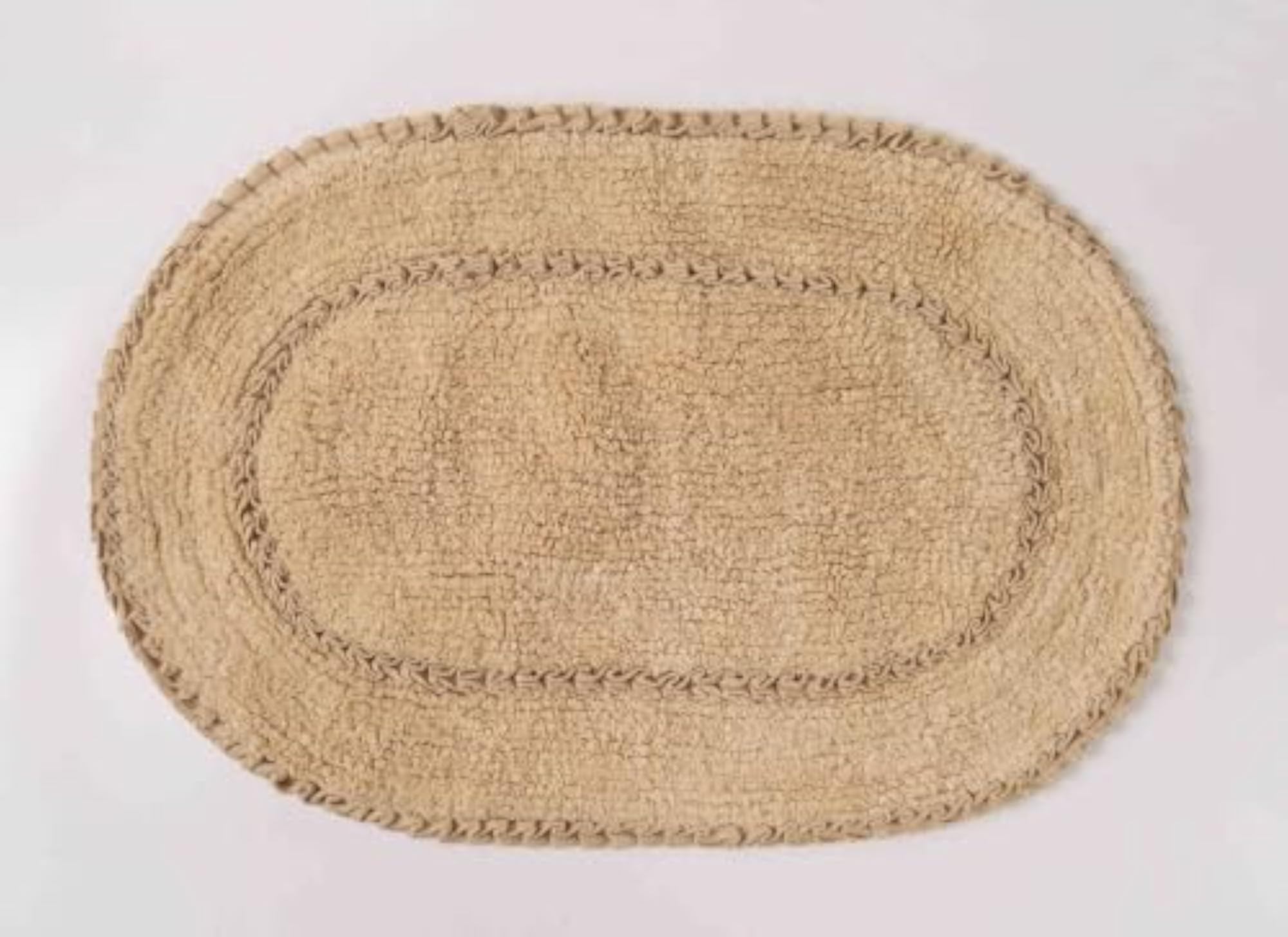 SHEMTRON Collection Cotton Bath Mat, Oval, Tufted, Non Slip