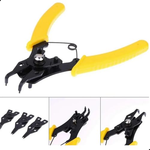 4 em 1 - Kit Alicate P/Trava Anel Interno Externo Bico Curvo Reto + Jogo de Pinças