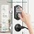 AkaGear DS10 Keyless Entry Door Lock with Handle - 2 Lever Handles, Fingerprint Door Lock, Keypad Deadbolt, 2 Keys, Code, Smart Locks for Front Door, Auto-Lock, Easy Installation - Matte Black