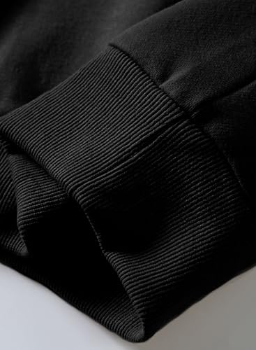 JMIERR Herren Hoodies mit Taschen Freizeit Kordelzug Pullovers Männer Lange Ärmel Kordelzug Sweatshirts Fashion Baumwolle Kapuzenpullover Schwarz L