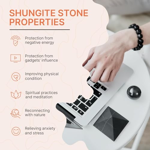 Karelian Heritage Shungite Pyramid Bulk | Unpolished Black Stone Shungite Protection | Small Black Pyramid 2 inch (5 cm) | Reiki Charged Protection Set of 4 | Grounding Stone for Home Office S102 by Karelian Heritage - Used condition - Image 5