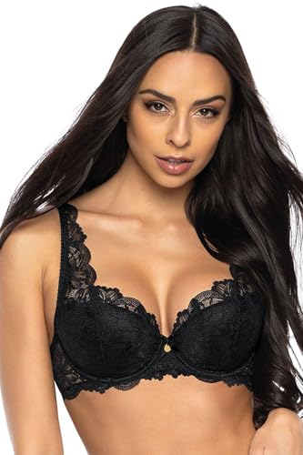 Soutien-gorge rembourré galbant Nell 0196/22 noir taille 85E avec bonnets anti-démarcation