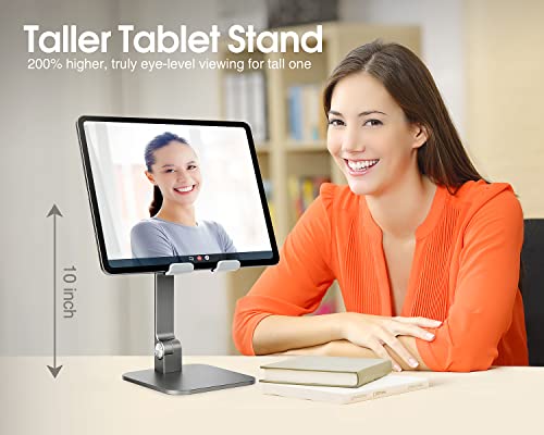 Elitehood Aluminum Ipad Stand, Adjustable Ipad Stand Holder For Desk, Desktop Tablet Stand Dock For Ipad Pro 12.9 11, Ipad Air Mini 4 5 And More 4-13 Inches Tablets, Gray #TOP1