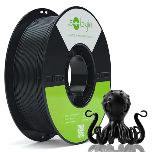Creality Soleyin Filament ultra PLA 1,75 mm, 1 kg, haute vitesse 30 à 300 mm/s, précision ±0,02 mm, pour imprimante 3D Creality Ender K1 K2 série FDM, Noir