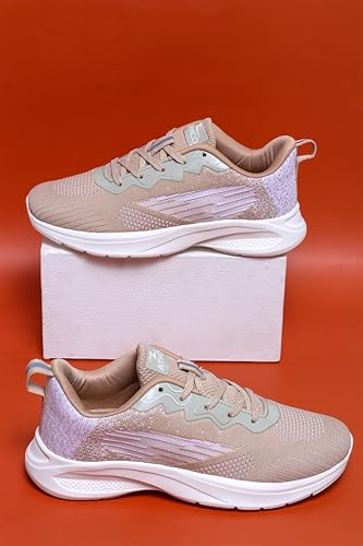 Image of ATHCO Womens Nyla Running Shoes for Woman with Soft Flexible Memory Foam Women's Shoes for Walking Gym Training,Casual, Sports, Lightweight Lace up Athletics Slipon Running Shoes for Ladies & Girls