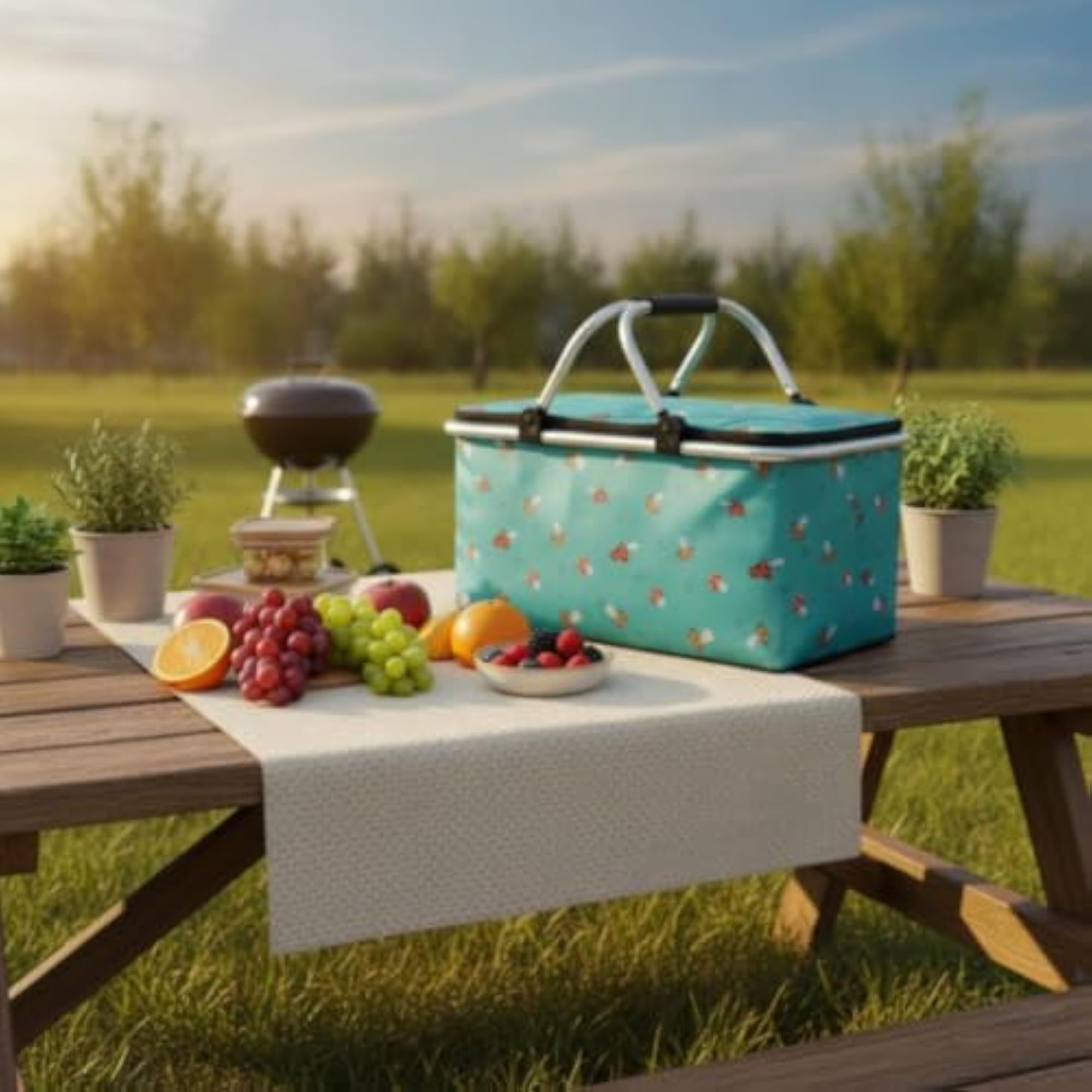 Sturdy Insulated Carry Basket with Zippered Top