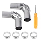 CYDZSW 2Pcs Diesel Heater Exhaust Pipe Tube 90 Degree Elbow with 4Pcs Clamps and Screwdriver,24mm Air Parking Heater Duct Connector Outlet Exhaust Extension Elbow,Diesel Heater Accessories Parts
