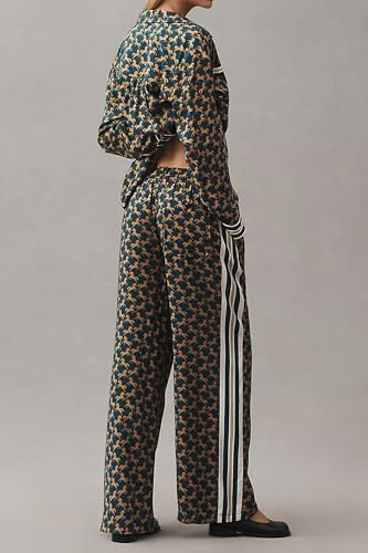 Womens Leopard Pajama Sets Cheetah Print Button Down Long Sleeve Sleepwear 2 Pieces Silk Satin Pjs Lounge Sets2