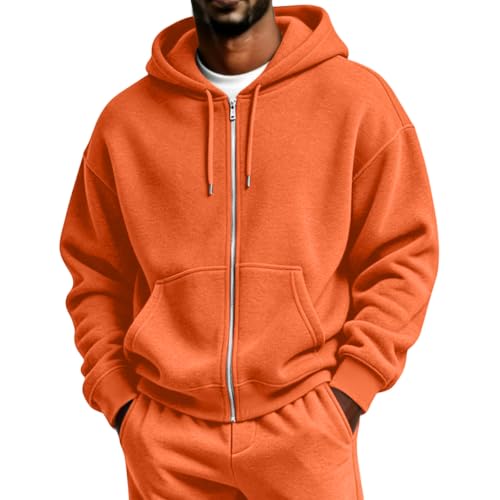Full Zip Hoodies for Men Oversized Workout Tactical Casual Fleece Jacket | Fleece Zip Up Jacket, Plus Size, with Pockets, Windbreaker, Tactical, Outdoor, Vacation, Solid Color, Basic Hooded Pullover