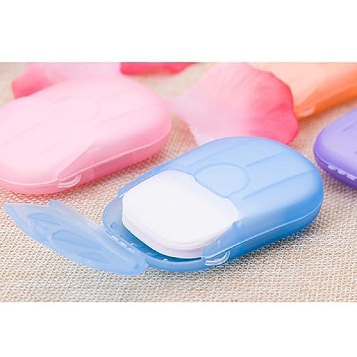 Image of Disposable Hand Washing Cleaning Paper Soap | Outdoor Travel Hiking Soap Paper Flakes | paper soap strips for handwashing when travelling | (PACK OF 4)