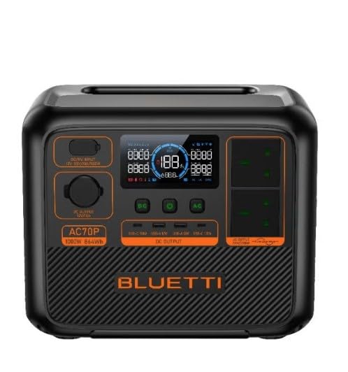 Premium 80 (AC70P) Portable Power Station 864Wh Battery 1000W Output 2000W Surge MPPT Solar Charging UPS 8 Outlets 10.7kg